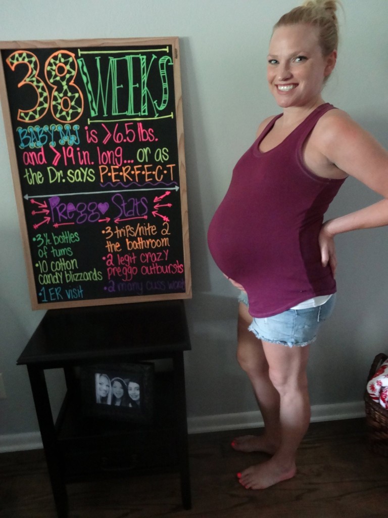 Baby Bump 38 Weeks Chalkboard Sign