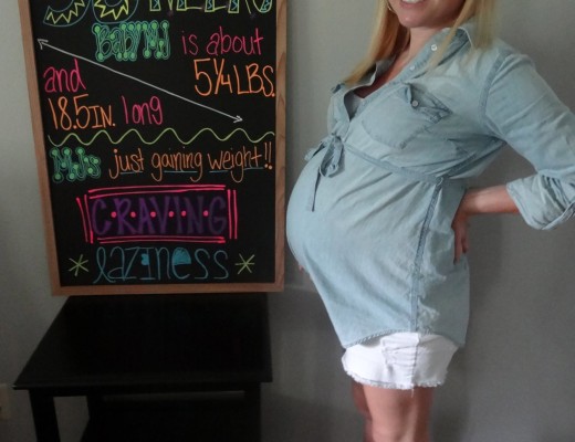 Baby Bump 35 Weeks Chalkboard Sign