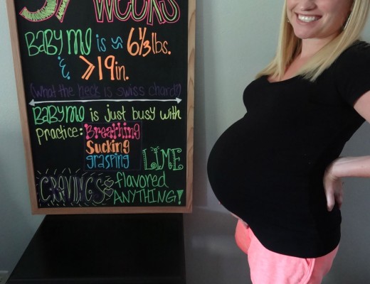 Baby Bump 37 Weeks Chalkboard Sign