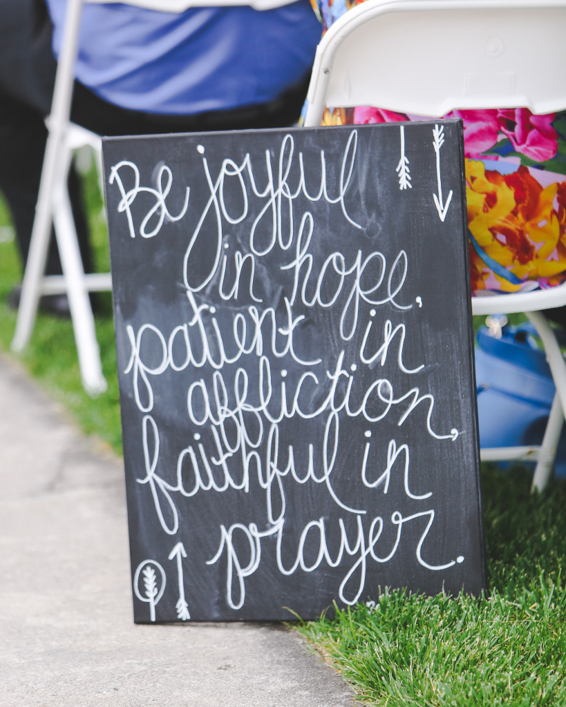 Be Joyful in hope, patient in affliction, faithful in prayer